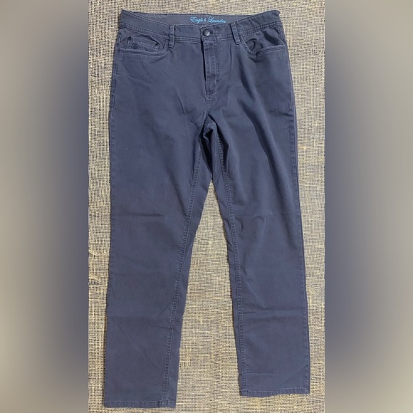 English Laundry Pants Mens Size 34/32 Stretch Embroidered Logo Dark Gray - Picture 1 of 7